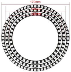  NeoPixel gyűrűsor RGB LED-sor (40/48/60, fekete) (T79762)