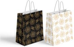  Ajándéktasak 260X320 Mm Karácsonyi Csillag Motívum, Mix, Fehér, Fekete, Arany