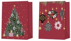  Ajándéktasak 180X230 Mm Karácsonyfa És Díszek Keveréke, Színes