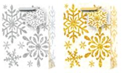  Ajándéktasak 100X150 Mm Hópehely Mix, Ezüst, Arany