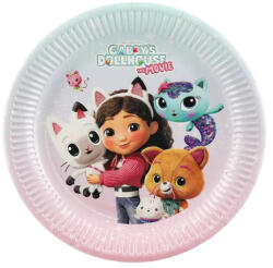 Partydeco Papírtányér 23cm 6db, Gabby's Dollhouse, Gabi babaháza (LUFI442048)