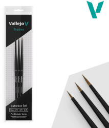  B01990 Brush Set - Definition Set - Natural Hair (Sizes 4/0, 3/0 & 2/0)