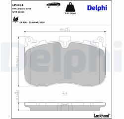DELPHI Sada brzdových platničiek kotúčovej brzdy DELPHI LP3941 (LP3941)
