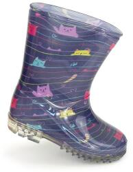 Pidilidi PVC csizma lányoknak - macskamintás, Pidilidi, PL0041-04, kék - 35 méret