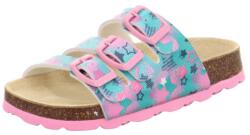 Superfit lányoknak készült parafa papucs FOOTBAD Light Green/Multicolored 1-800113-7520 | egészségügyi papucs boltozati támasztékkal | iskolai és otthoni használatra anatómiai talpbetéttel - 33 méret