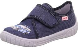 Superfit fiú papucs BILL Blue/Grey 1-800278-8080 | gyerek benti cipő iskolába tépőzárral | talpbetét nélküli, rugalmas talpú vászoncipő - 29 méret