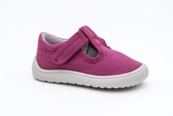 Protetika lány barefoot papucs KIRBY ROSA | gyerek cipő iskolai használatra tépőzárral | rózsaszín textilcipő boltozat nélkül, rugalmas talppal - 25 méret