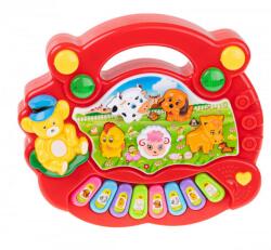 Interaktív zongora állathangokkal - piros