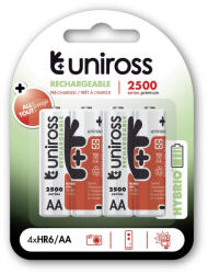 Uniross AA/ceruza akkumulátor 1, 2 V 2500 mAh (4 db) (UH4AA2500) - szucsivill