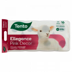 Tento Ellegance Pink Decor toalettpapír 3 rétegű 16 tekercs - foodplaza