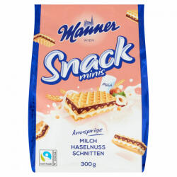 Manner Snack ostya mogyoró- és tejszín ízesítésű krémtöltelékkel 300 g - foodplaza