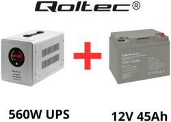 Qoltec Szünetmentes tápegység UPS keringető szivattyúkhoz 560W + 45Ah akkumulátor csomag (50718-53035)