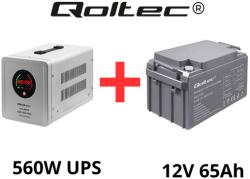 Qoltec Szünetmentes tápegység UPS keringető szivattyúkhoz 560W + 65Ah akkumulátor csomag (50718-53037)