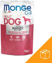 Monge Grill Adult Alutasakos Kutyaeledel (Marha) - 24x100 g
