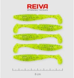 Reiva Zander Power Shad 8cm 5db/cs /Neonzöld-Flitter/ (9901-803)