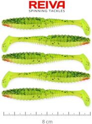 Reiva Zander Power Shad 8cm 5db/cs (Zöld-Narancs Flitter)