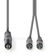Nedis COTH22200GY30 félprofi audio kábel, 3, 5mm sztero jack dugó - 2 x RCA dugó, 3m, rugalmas (COTH22200GY30) (COTH22200GY30)