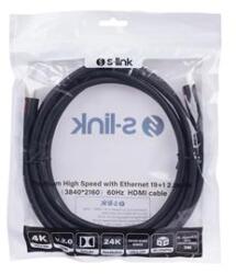 S-Link Kábel - SL-HDM4K13 (HDMI2.0 kábel, 4K/60Hz, apa/apa, 3m) (S-LINK_39705) (S-LINK_39705)