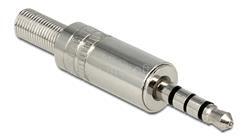 Delock sztereó csatlakozódugasz 3.5 mm, hajlítás-védelemmel, ezüst (DL65546) (DL65546)