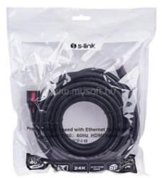 S-Link Kábel - SL-HDM4K10 (HDMI2.0 kábel, 4K/60Hz, apa/apa, 10m) (S-LINK_39707) (S-LINK_39707)