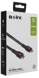 S-Link Kábel - SL-HDM4K011 (HDMI2.0 kábel, 4K/60Hz, apa/apa, 1, 5m) (S-LINK_39704) (S-LINK_39704)