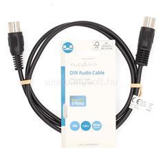 Nedis CAGL20000BK10 DIN audió kábel, DIN 5 tűs dugó, Nikkelezett, 1, 00 m, kerek, PVC, Fekete (CAGL20000BK10) (CAGL20000BK10)