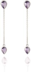 Beneto Exclusive Bájos hosszú ezüst fülbevaló ametisztekkel MEAAGUP2719