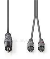 Nedis COTH22200GY15 félprofi audio kábel, 3, 5mm sztero jack dugó - 2 x RCA dugó, 1.5m, rugalmas (COTH22200GY15) (COTH22200GY15)