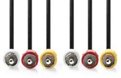 Nedis CVGL24300BK20 kompozit video kábel 3x RCA dugó - 3 RCA dugó, 2m (CVGL24300BK20) (CVGL24300BK20)