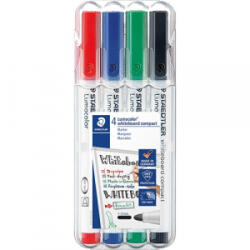 STAEDTLER Táblamarker Lumocolor Compact kerek 4 db-os klt. (piros, kék, zöld, fekete) (341 WP4) (341 WP4) - aqua