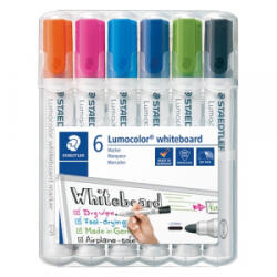 STAEDTLER Táblamarker Lumocolor kerek 6 db-os klt. (narancs, pink, világoskék, sötétkék, világoszöld, fekete) (351 WP6-1) (351 WP6-1) - aqua