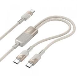 hoco. Cablu Date si Incarcare USB-C - 2 x USB-C HOCO U139 2in1, 100W, 1.2m, Auriu - evomag