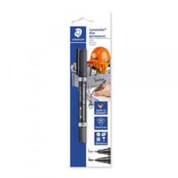 STAEDTLER Marker Lumocolor permanent fekete kétvégű ezermestereknek bliszteres (348-9 BK-1) (348-9 BK-1) - aqua