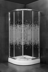 Minotti R900x185 íves zuhanykabin négyzetrácsos üveg 5 mm (JAK_5291)