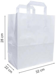 Label Print Pungi din hartie alba 80g, cu maner banda, 32+22 x 28cm (AJ800512799)