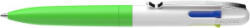 Schneider Golyóstoll, 0, 5 mm, nyomógombos, négyszínű, 'Take 4 Neon', zöld-fehér (TSCT4ZF) (TSCT4ZF)
