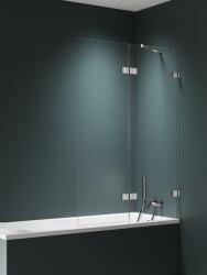 New Trendy Avexa Nickel Brushed paravan cadă 130 cm două piese periat/sticlă transparentă EXK-8757 (EXK8757)