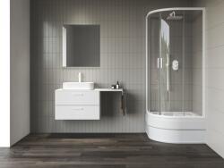 RAVAK Blix II cabină de duș 90x90 cm semicircular alb mat/sticlă transparentă 3BM70E40Z1 (3BM70E40Z1)