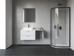 RAVAK Blix II cabină de duș 80x80 cm semicircular negru mat/sticlă transparentă 3BM40300Z1 (3BM40300Z1)