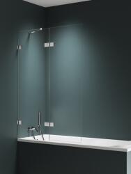 New Trendy Avexa Nickel Brushed paravan cadă 140 cm două piese periat/sticlă transparentă EXK-8758 (EXK8758)