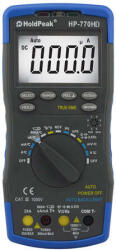 HoldPeak 770HD Digitális multiméter, VAC, VDC, AAC, ADC, ellenállás, kapacitás, hőmérséklet, frek. , oszlopdiagram. - 00084447