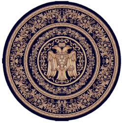 Delta Carpet Covor Bisericesc Rotund, 67 cm x 67 cm, Albastru, Model Lotos (LOTUS-15032-810-O-067067) Covor