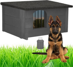 Dechland hőszigetelt Kutya-, Macskaház felnyitható lapostetővel M - szürke (BP-01-M-GR)