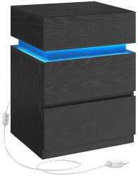 Euziel SMARTIE LED-világítású éjjeliszekrény, fekete LET630T56 (EZ0396)