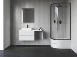 RAVAK Blix II zuhanykabin 90x90 cm félkör alakú fekete matt/átlátszó üveg 3BM70340Z1 (3BM70340Z1)