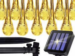 VERK GROUP Verk 12380 Napelemes fényfüzér, 100 Led csepp, meleg fehér (12380_100)