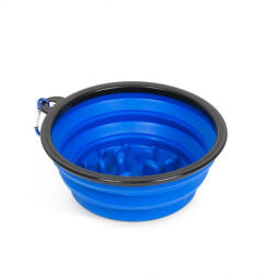 Yummie Összenyomható Etetőtál - Habzsolásgátlóval, Kék, 1000 ml