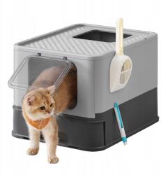 Feandrea by Songimcs Zárható tágas higiénikus szürke macska alomtálca kihúzható légmentesen záródó tálcával (PPT001B01)