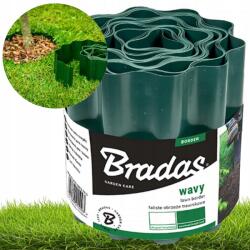 Bradas Hullámos Gyepszegély Kerti Palánk Erős 9M X 10CM Zöld Bradas (OBFG 0910)
