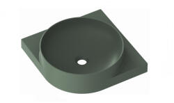 RAVAK Yard 450 C kerámia sarok mosdó, túlfolyó és csapfurat nélkül, grey green XJX08045000 (XJX08045000)